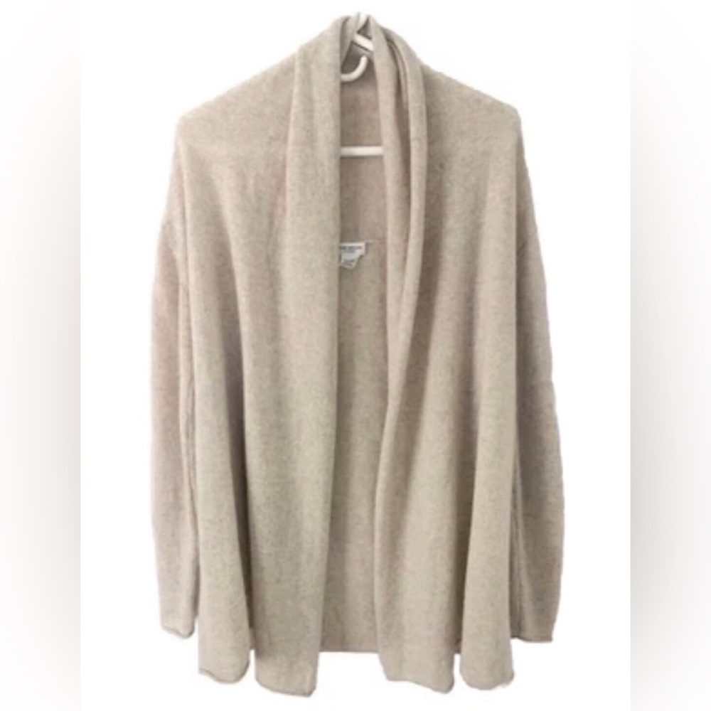 Club Monaco Cardigan Sweater Womens XS/S Beige 100% Cashmere Drape Open Front